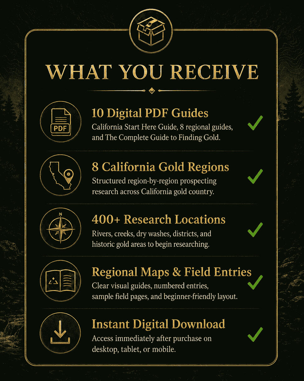 California Prospecting Bundle Contents What you receive in the California prospecting bundle.